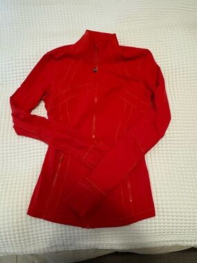 Women's Red Full-Zip Athletic Jacket